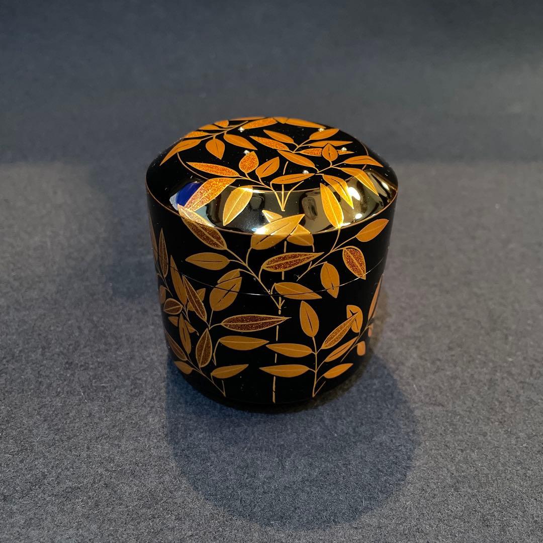 茶道具『雪吹 笹露 棗』輪島塗の名工【茶平 一斎】(作)共箱　※美品