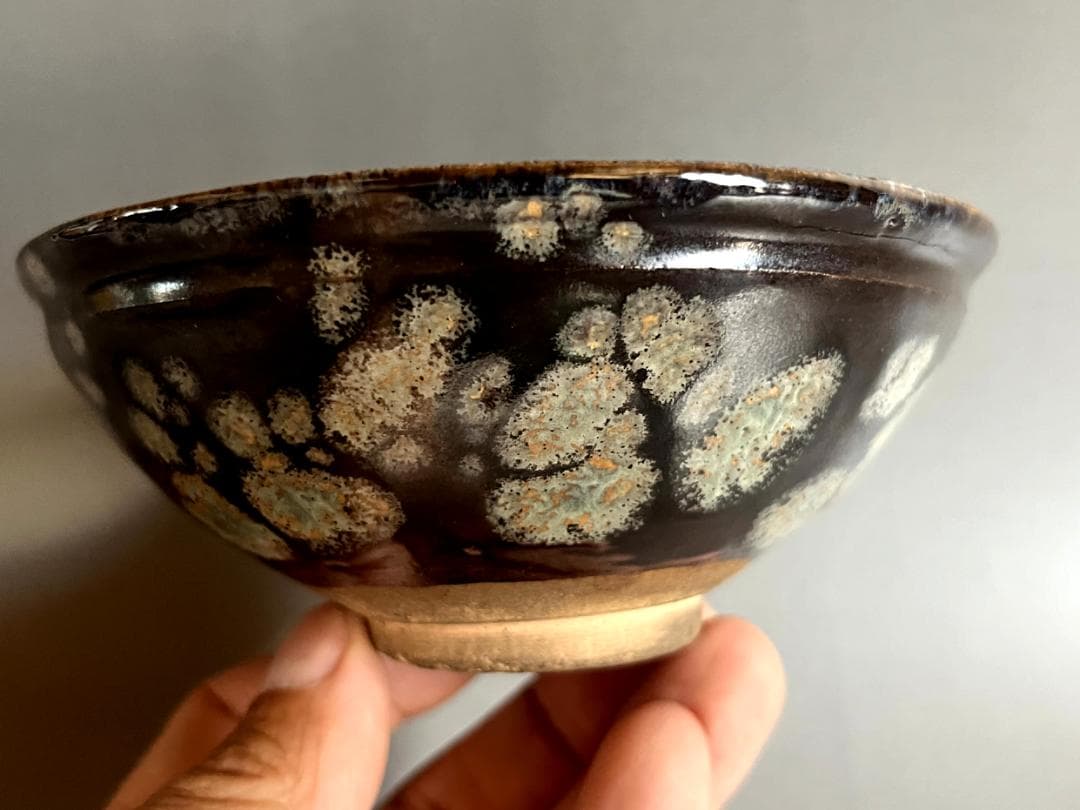 茶碗■茶人放出品！ 玳玻中国天目茶碗 宗 古茶碗 古玩 唐物 時代物 骨董品■