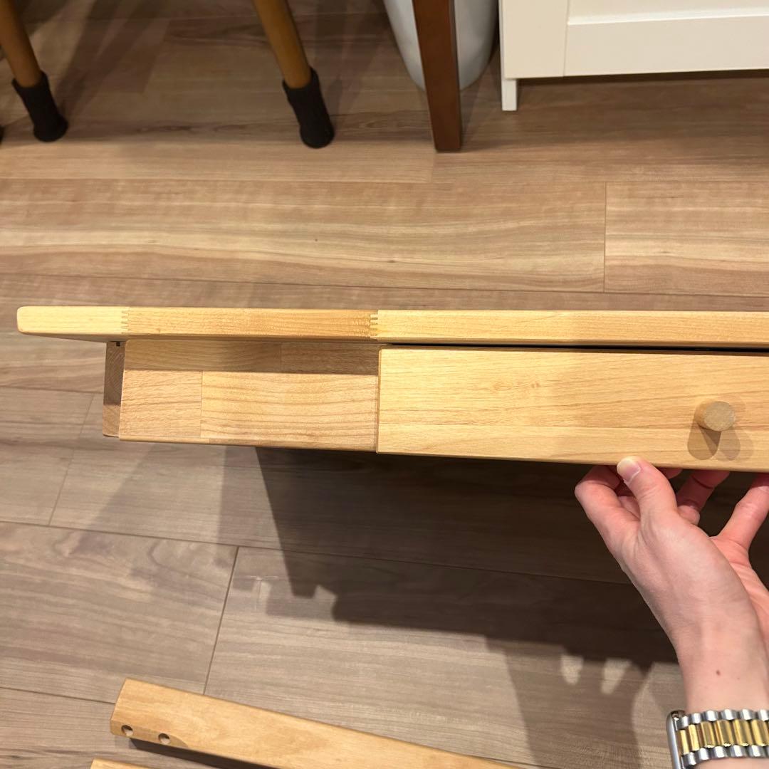 aya ベルメゾン 天然木アルダー材 コンパクトデスク 幅80 奥行35