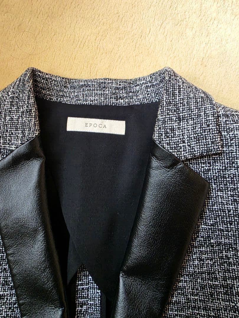 エポカ　グレー ブラック ツイード テーラードコート