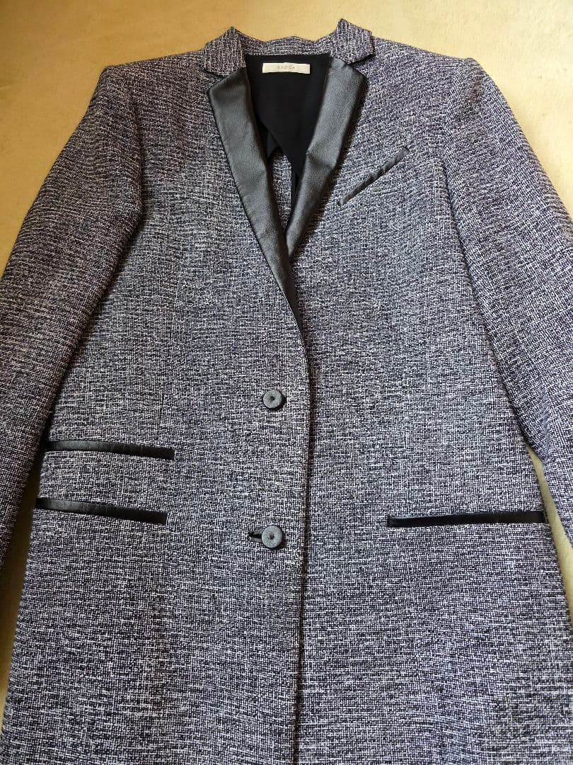 エポカ　グレー ブラック ツイード テーラードコート