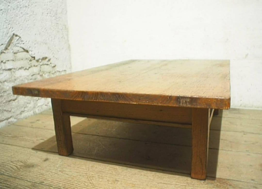 1084 ヴィンテージ　杉の文机　ローテーブル　座卓　引き出し　古家具　レトロ