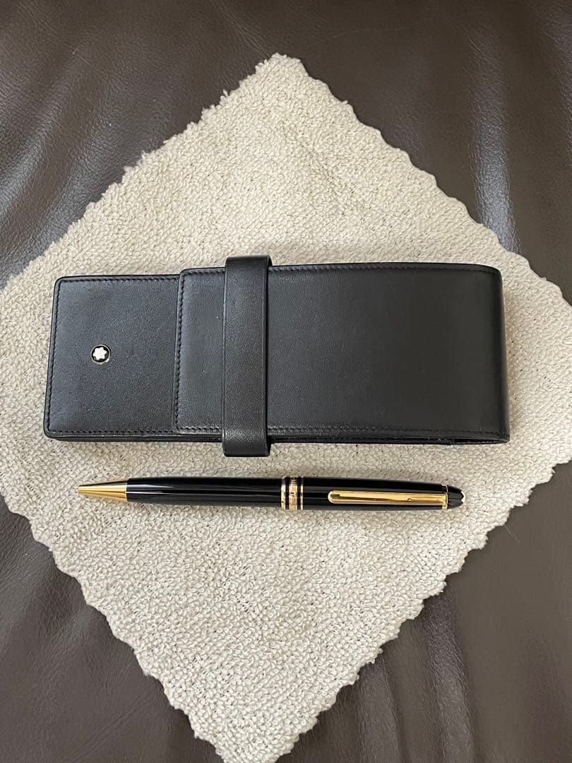 ◾️MONT BLANC モンブラン ◾️黒レザーペンケース ◾️シエナ 3本差し◾️