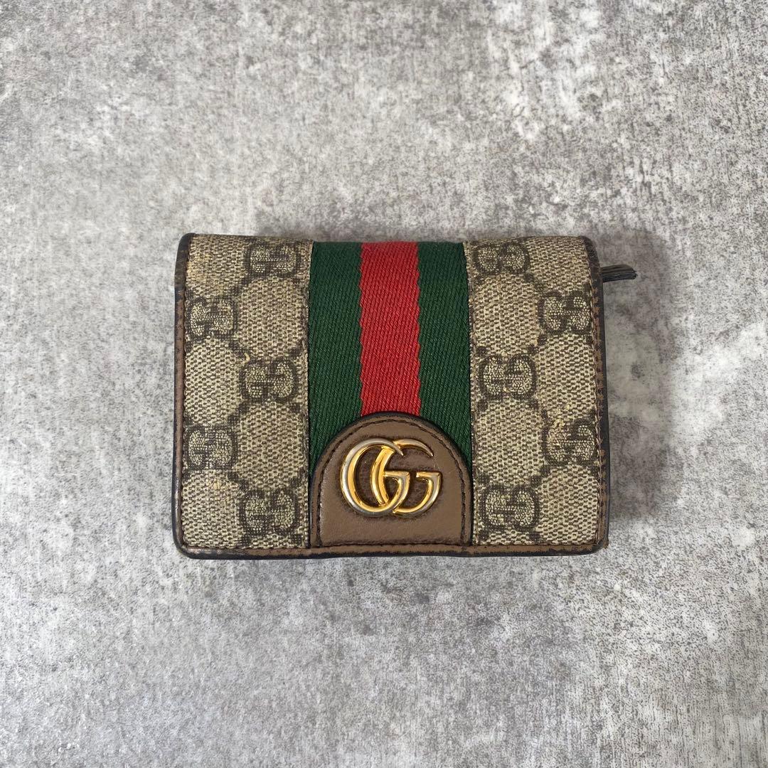 【希少】GUCCI ディズニー　二つ折り財布　3匹の子豚　シェリーライン　GG柄