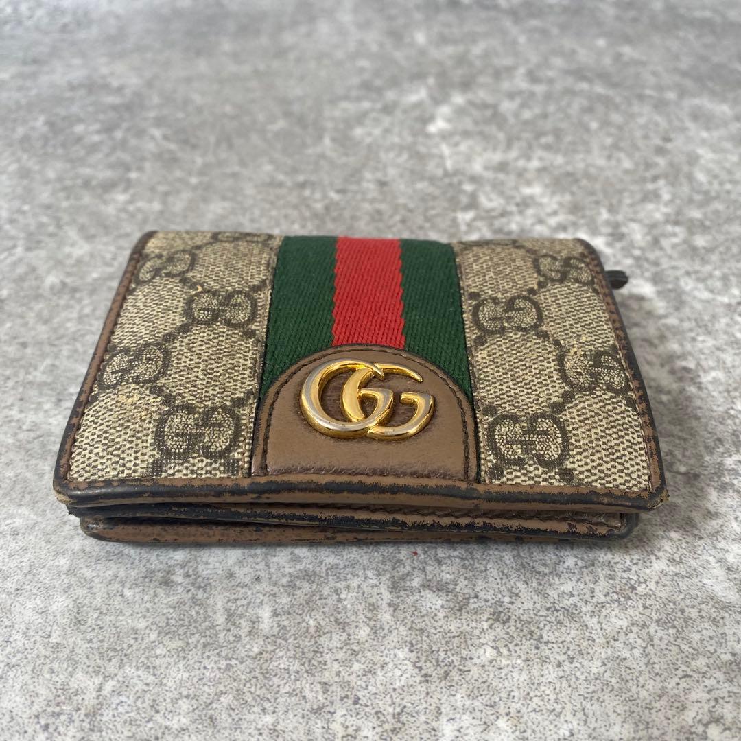 【希少】GUCCI ディズニー　二つ折り財布　3匹の子豚　シェリーライン　GG柄