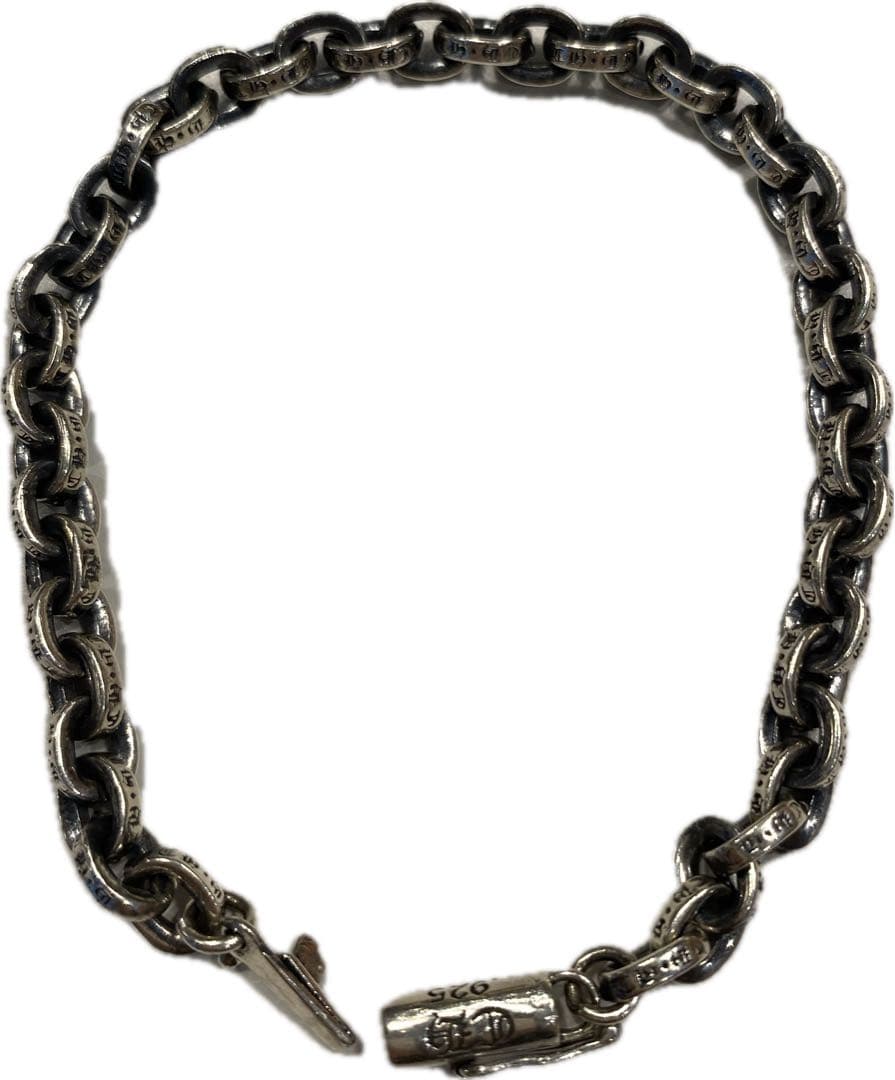 クロムハーツ　ペーパーチェーン シルバーブレスレット　メンズ7インチ