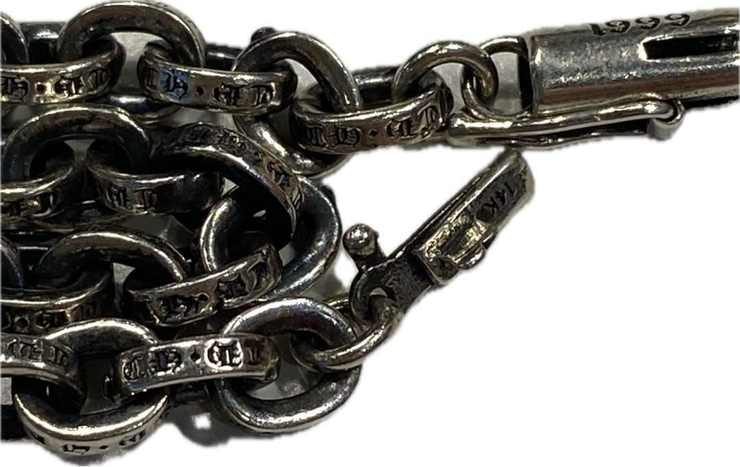 クロムハーツ　ペーパーチェーン シルバーブレスレット　メンズ7インチ