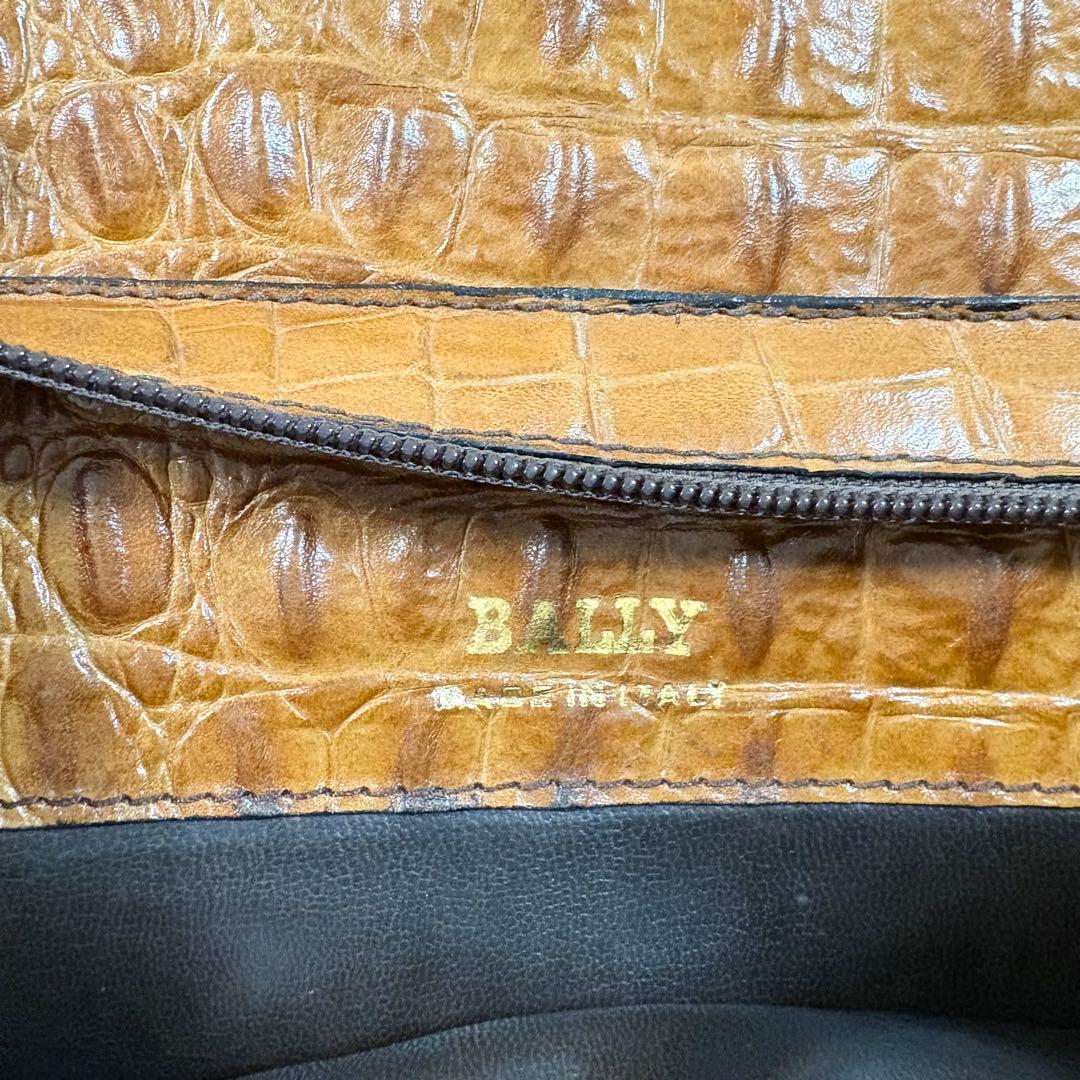 ✨良品✨ バリー　クロコ型押し　ミニボストンバッグ　ビジネスバッグ　ユニセックス