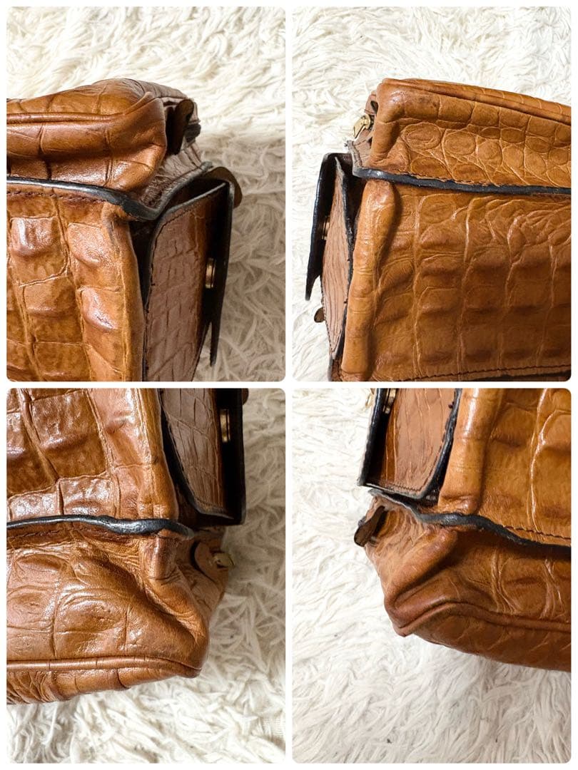 ✨良品✨ バリー　クロコ型押し　ミニボストンバッグ　ビジネスバッグ　ユニセックス