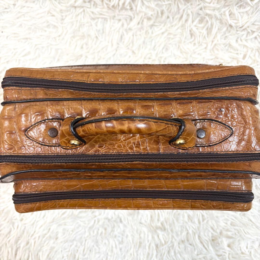 ✨良品✨ バリー　クロコ型押し　ミニボストンバッグ　ビジネスバッグ　ユニセックス