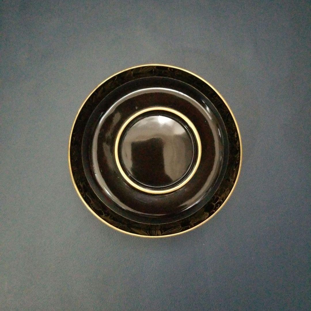 黒漆塗 内総沈金 菊花紋詰 吸物椀 汁椀 茶道具 懐石 菓子椀　1客