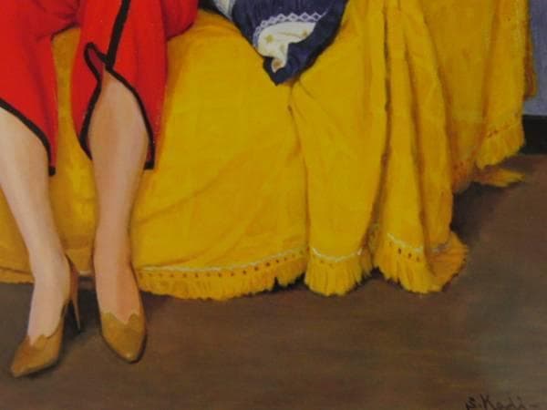 梶 進 「赤い服」、限定画集より、藤島 武二、新品額装付