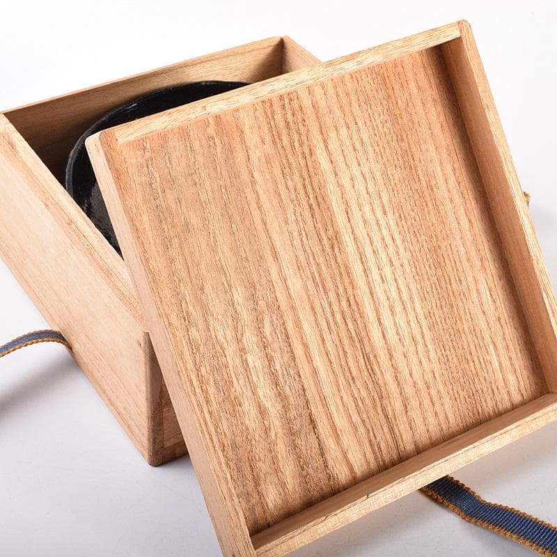 茶道具　楽吉左衛門　黒楽平茶碗　時代箱　V　R7636