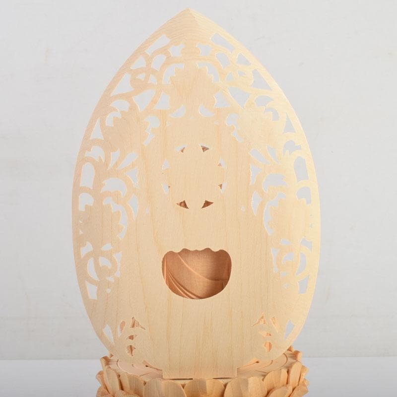 仏教美術　桧彫刻　釈迦如来座像　仏像　蓮華台　C　8855