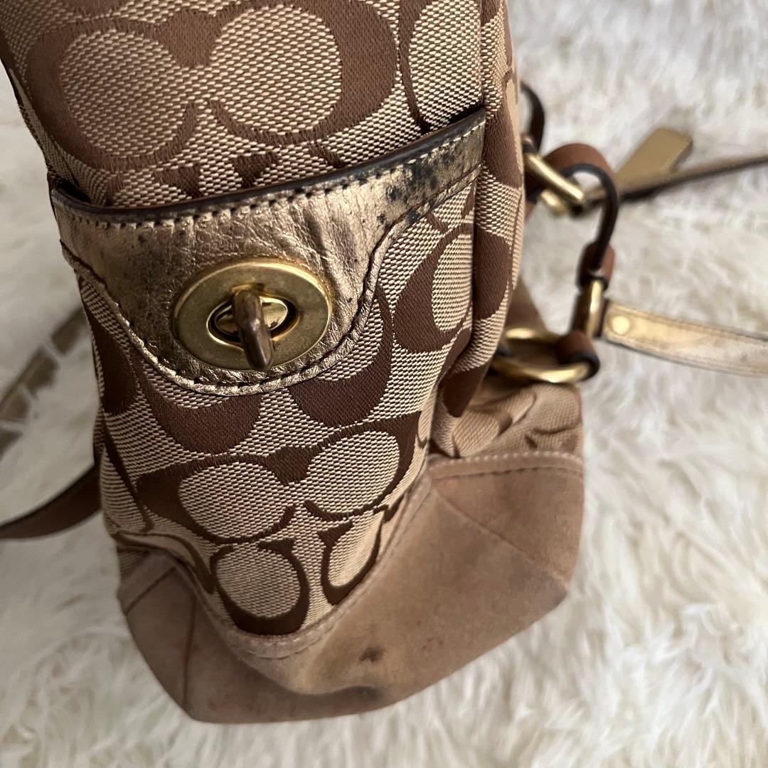 COACH コーチ ハンドバッグ シグネチャー ブラウン