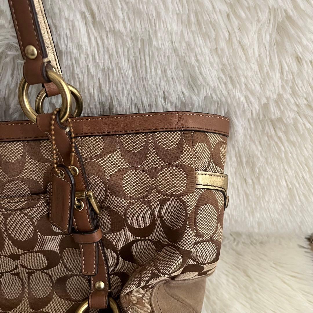 COACH コーチ ハンドバッグ シグネチャー ブラウン