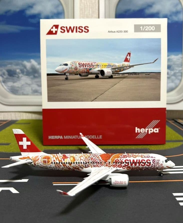 SWISS A220-300 特別塗装機 1/200　ヘルパ