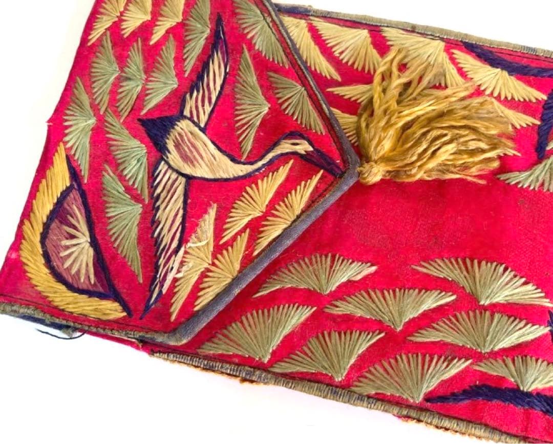 李朝　刺繍 鳥　韓国　古美術　朝鮮