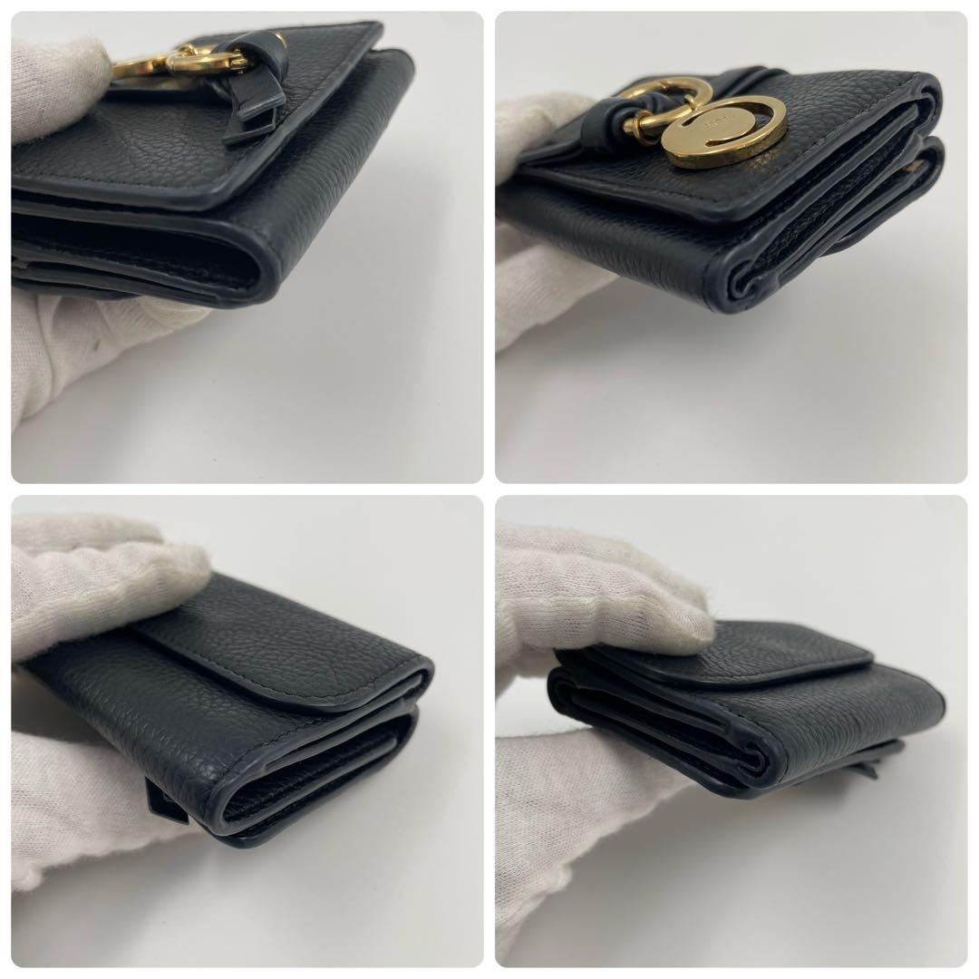 【✨美品】 クロエ 三つ折り財布 アルファベット スモールトリフォールド 黒