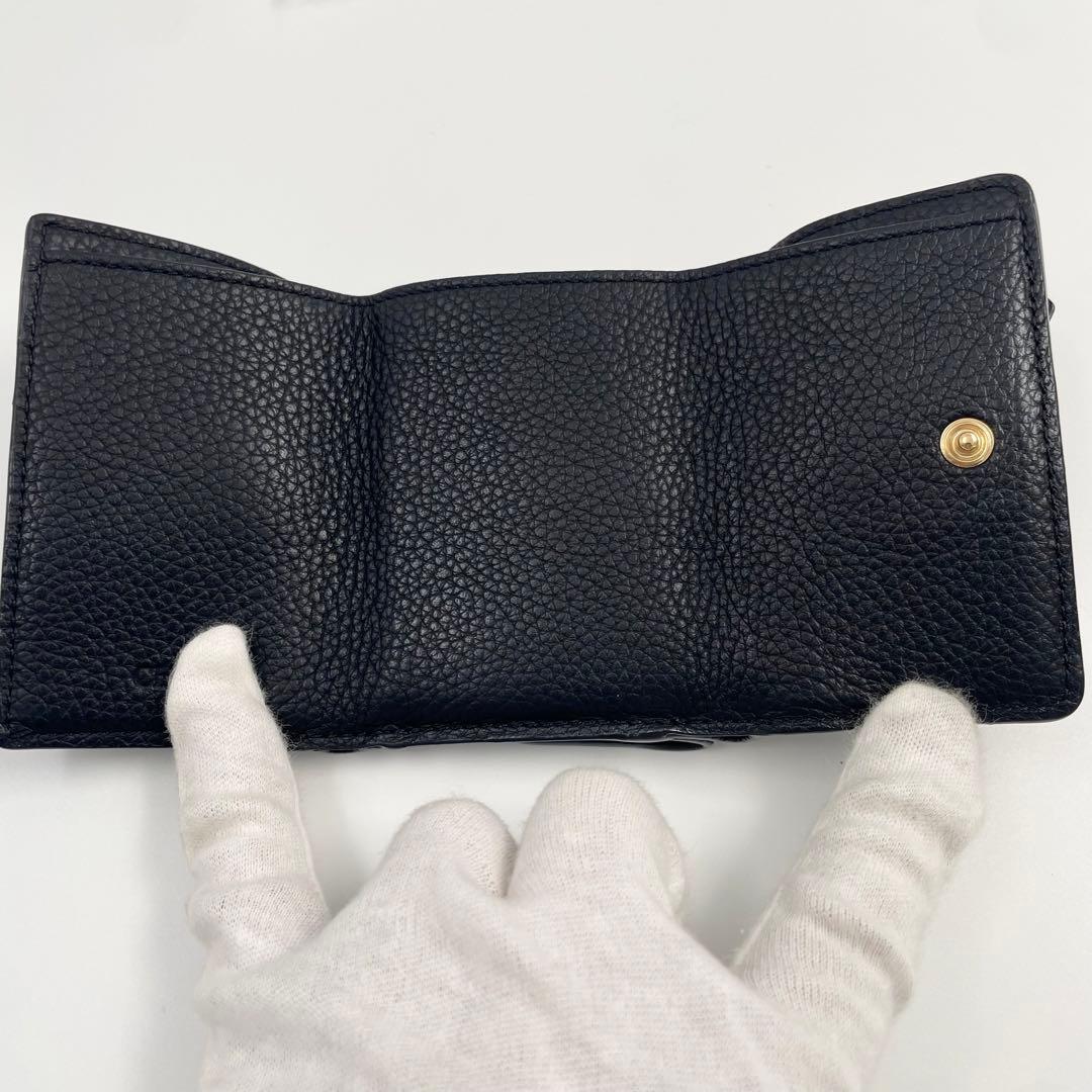 【✨美品】 クロエ 三つ折り財布 アルファベット スモールトリフォールド 黒