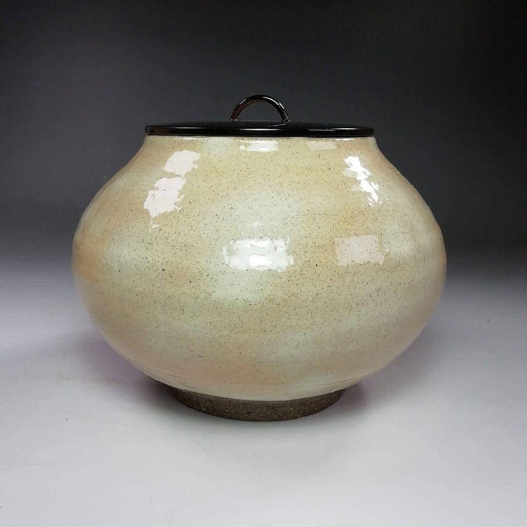 Ｓ８０５　水指　『粉引　水指』『奥村考山造』　共箱　茶道具