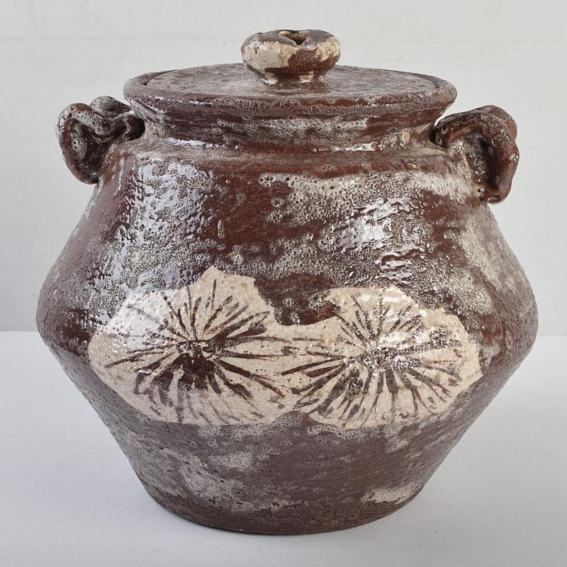 茶道具　加藤唐九郎（一ム斎）作　鼡志野算玉　水指　清水公照極め箱　MR9414B