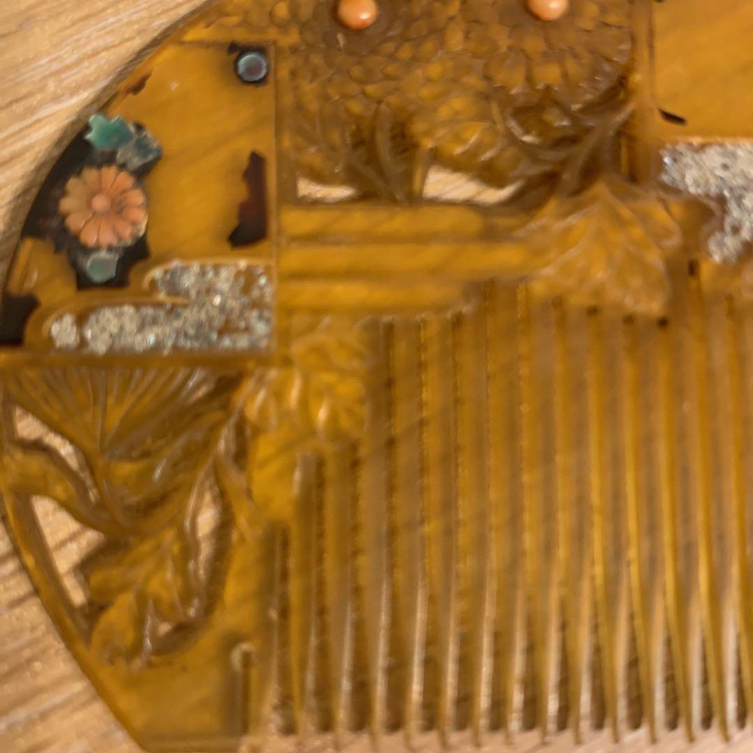 アンティーク 櫛 簪 豪華螺鈿