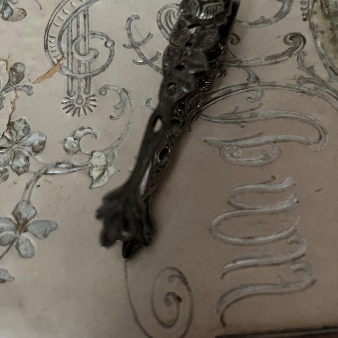 アンティーク　シルバープレート　カトラリー　バラ　ブロカント　トング