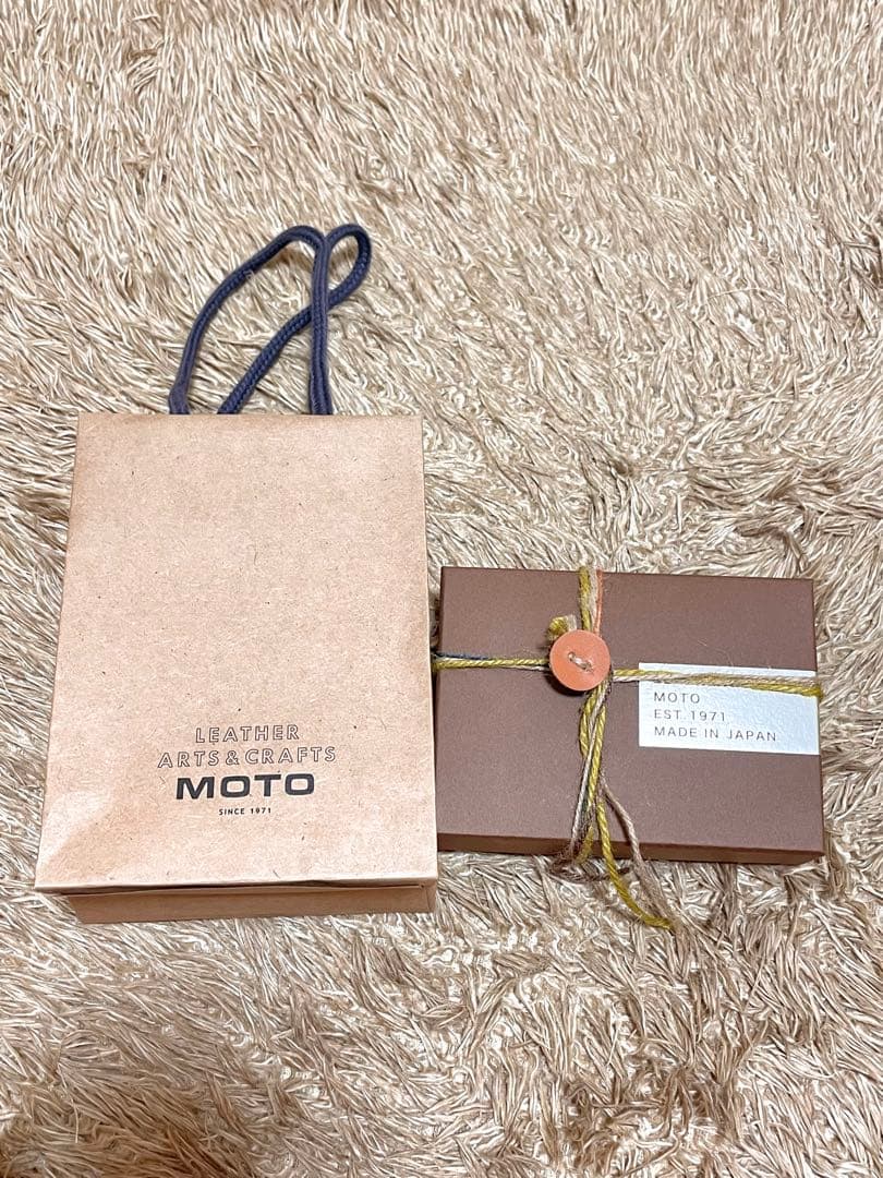 MOTOレザー　ピンク ブラウン ミニ財布