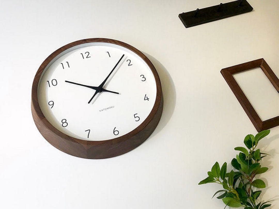 新品　KATOMOKU 加藤木工　カトモク　電波時計　ウォールナット　壁掛け時計