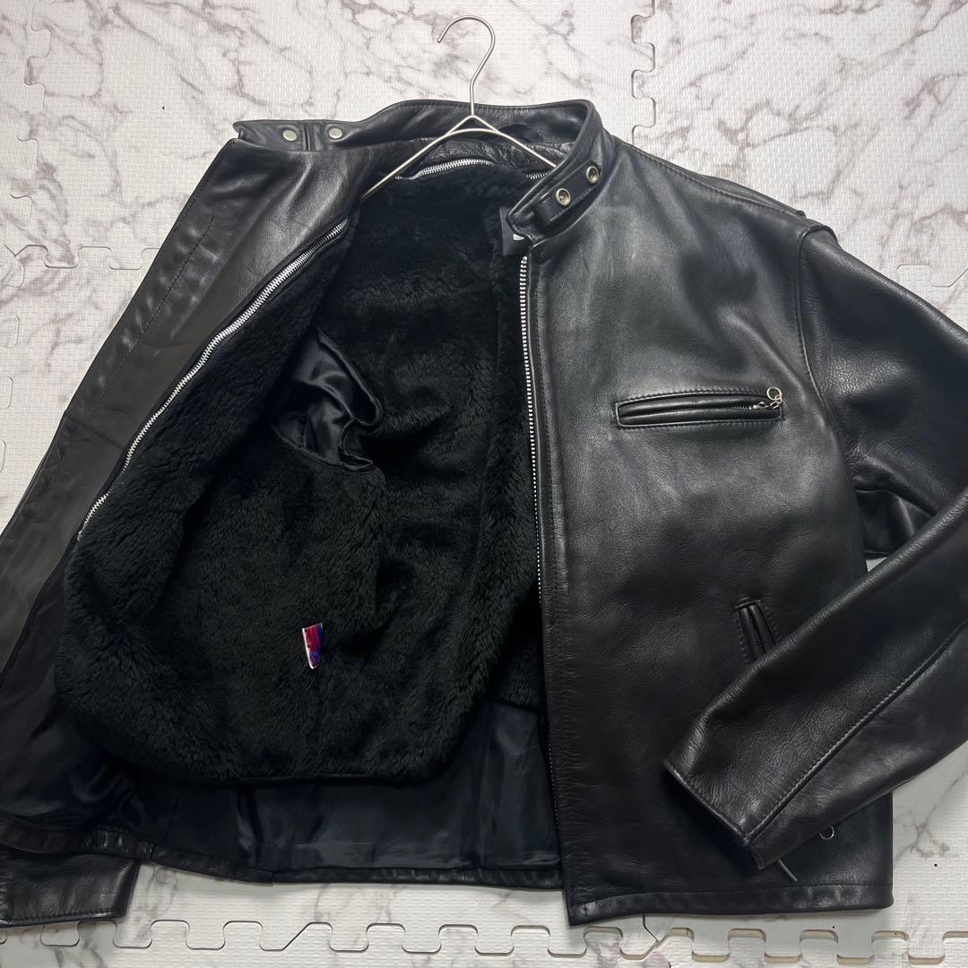 46size/極美品✨【米国製】schott シングルライダース 641 黒