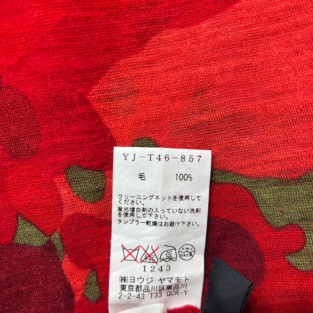 希少 美品 ワイズ ウール ノースリーブ 総柄 デザインブラウス タンクトップ