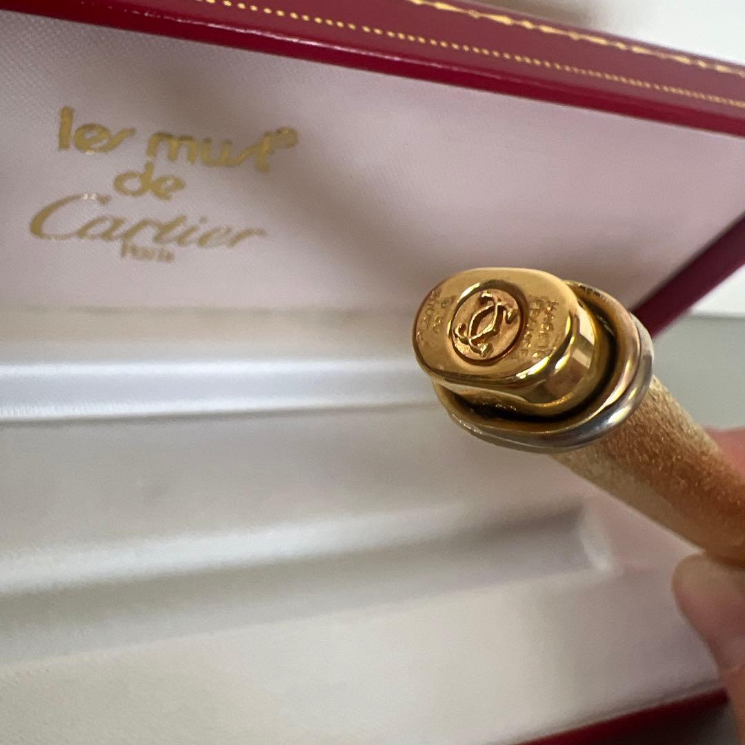 カルティエ トリニティ ボールペン ヴィンテージ ゴールド ストライプ