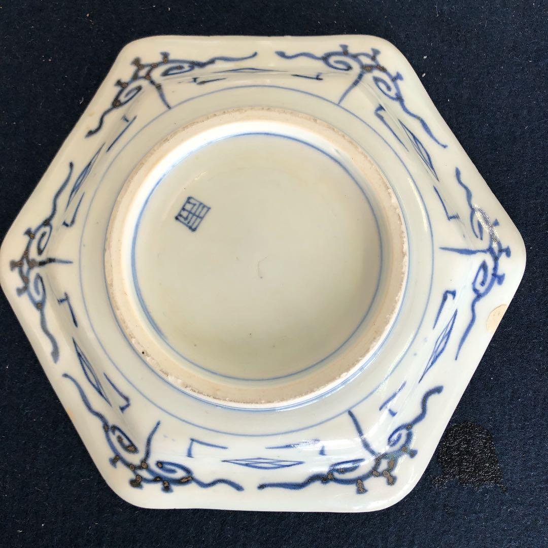 やきもの•陶磁器　麒麟文六角皿　1客