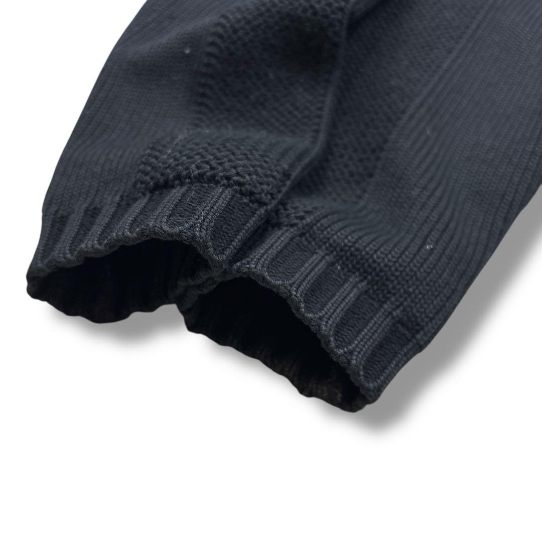 美品 エンポリオアルマーニ レザージャケット コンビブルゾン 切替え M 黒