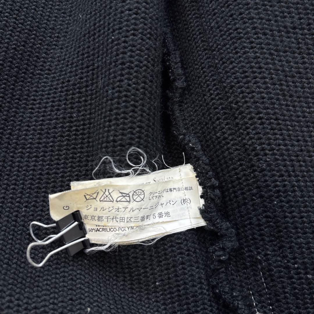 美品 エンポリオアルマーニ レザージャケット コンビブルゾン 切替え M 黒