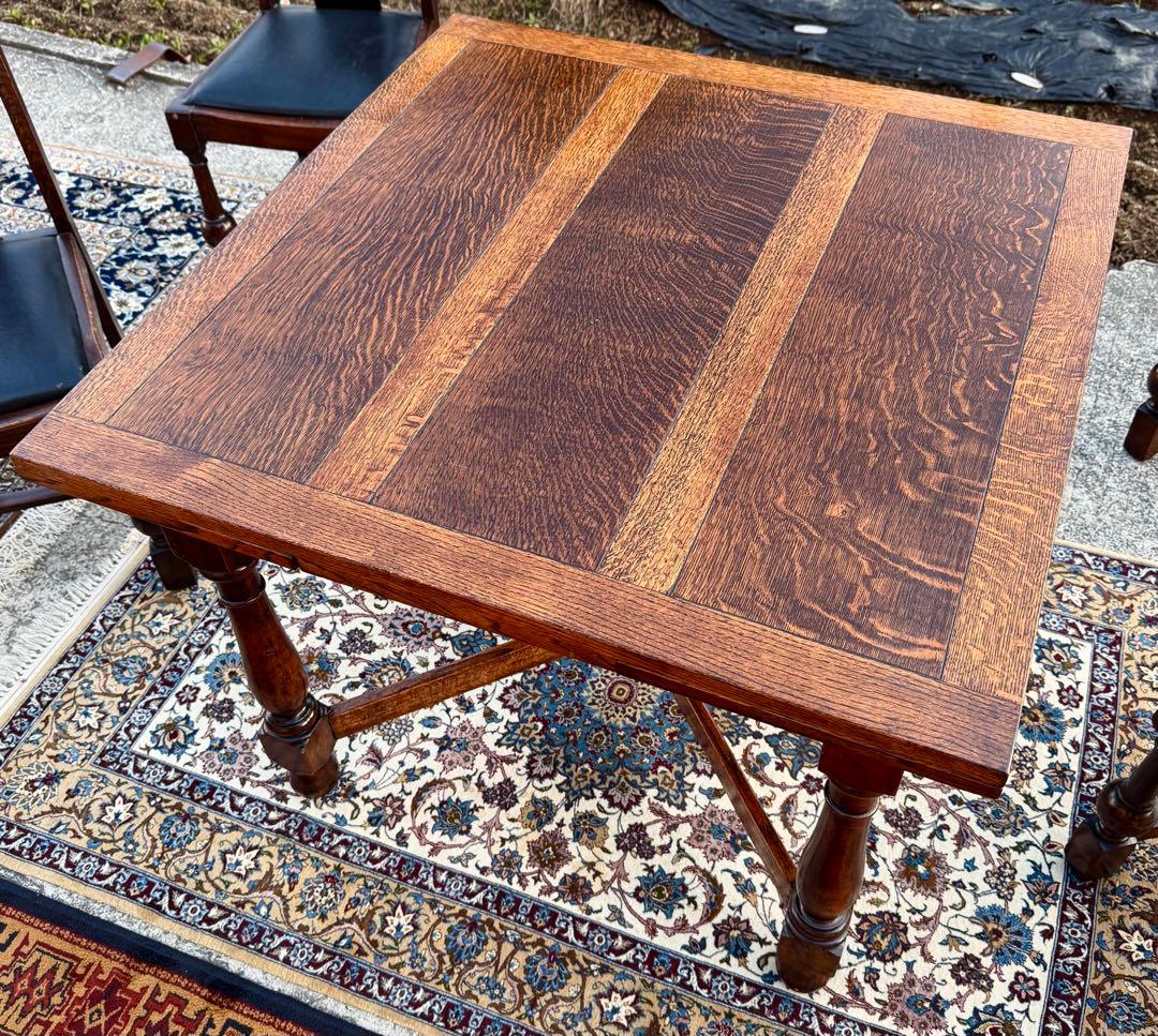 英国ドローリーフ 伸長式テーブル Lloyd's antiques 焼印あり