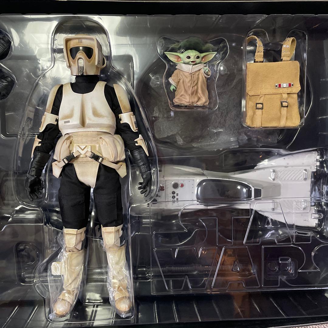 【美品・ホットトイズ】 マンダロリアン　スカウト・トルーパー　スピーダー・バイク