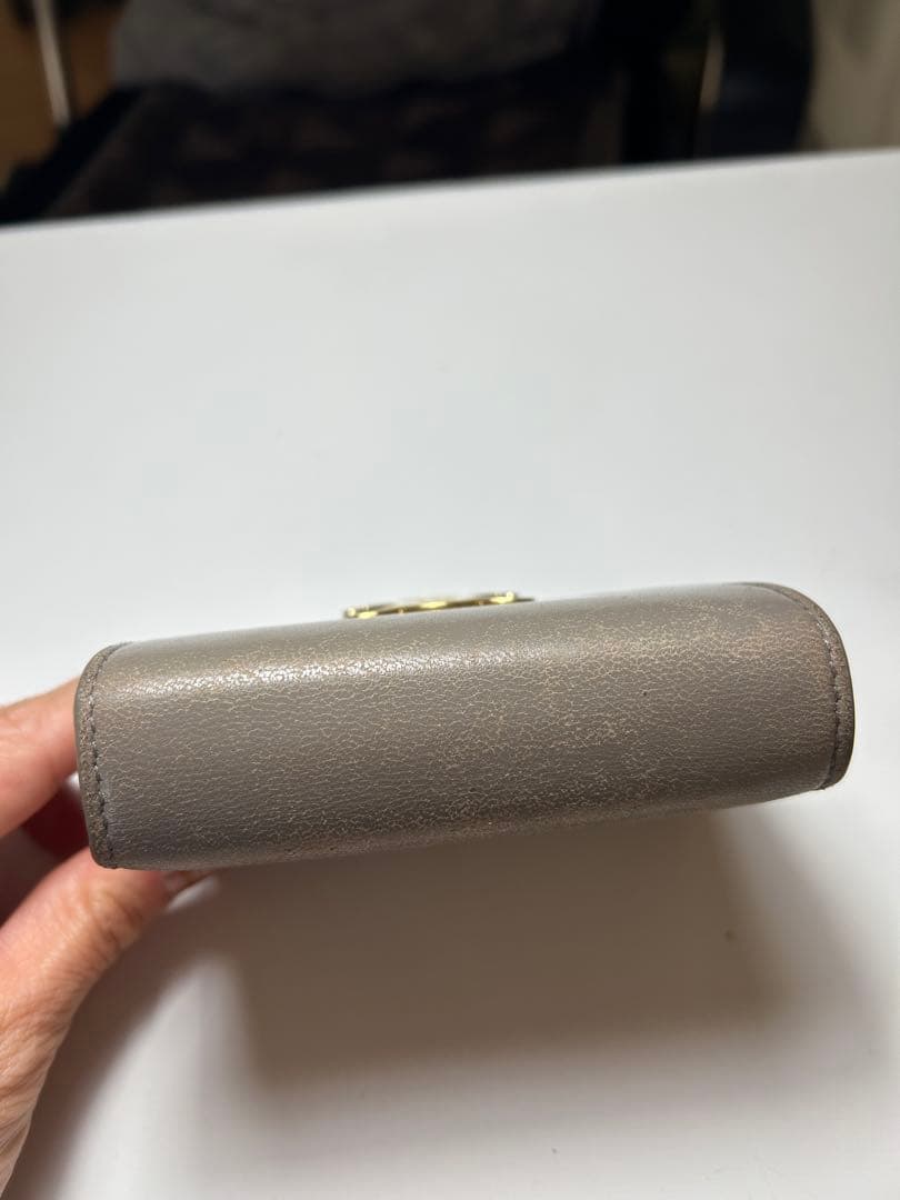 CELINE グレー 二つ折り財布 トリオンフ コンパクトウォレット グレージュ