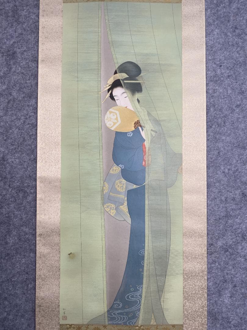 k*n様 上村松園【複製】『新蛍』限定84/200 共箱 美品 美人図 小学館