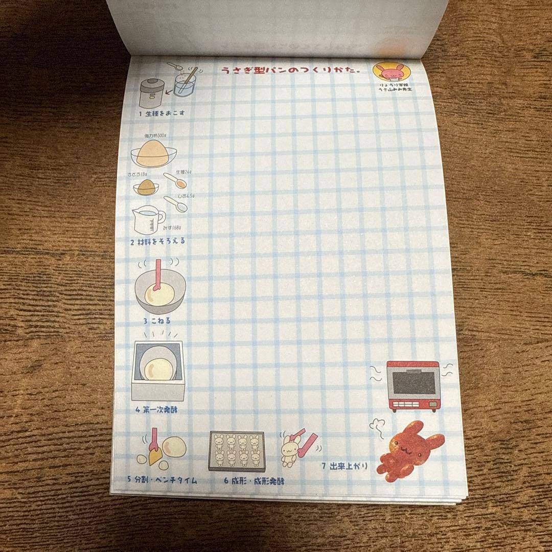 【24時間以内発送】平成レトロ　メモ帳　うさぎ型パンのつくりかた　日本製　レア