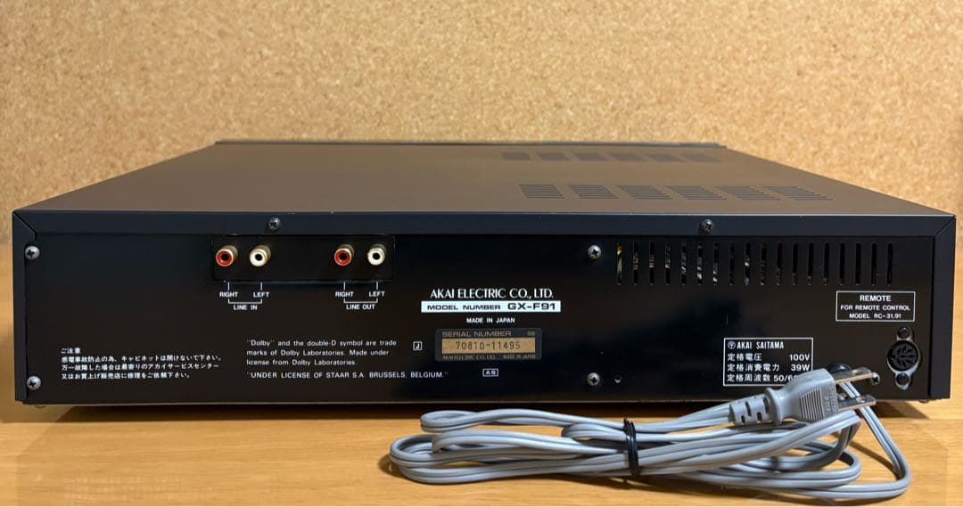 AKAI アカイGX-F91 カセットデッキ 中古　現状品