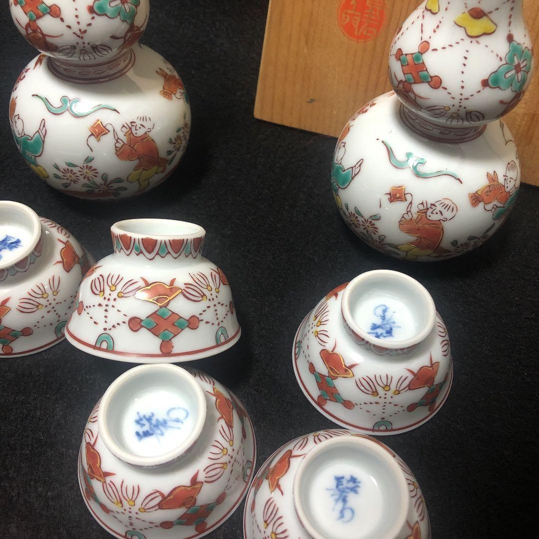 【和】古美術収集家買出品　古九谷焼酒器セット　色絵