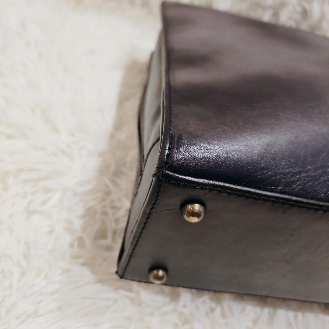 美品 マザーハウス ビジネスバッグ アンティーククラシッレザー A4 ブラック