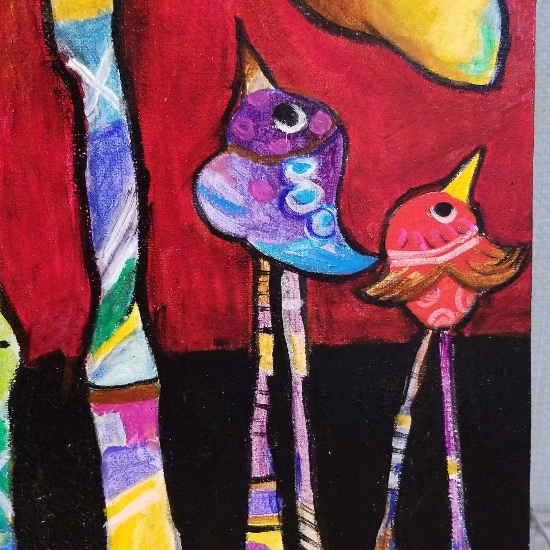 油絵　saosao　ベストフレンド*ヘラジカと鳥