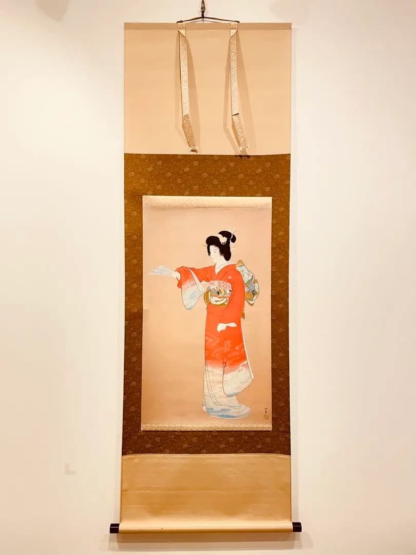 2949 村上松園 「序の舞」 工芸印刷 紙本 日本画 掛軸