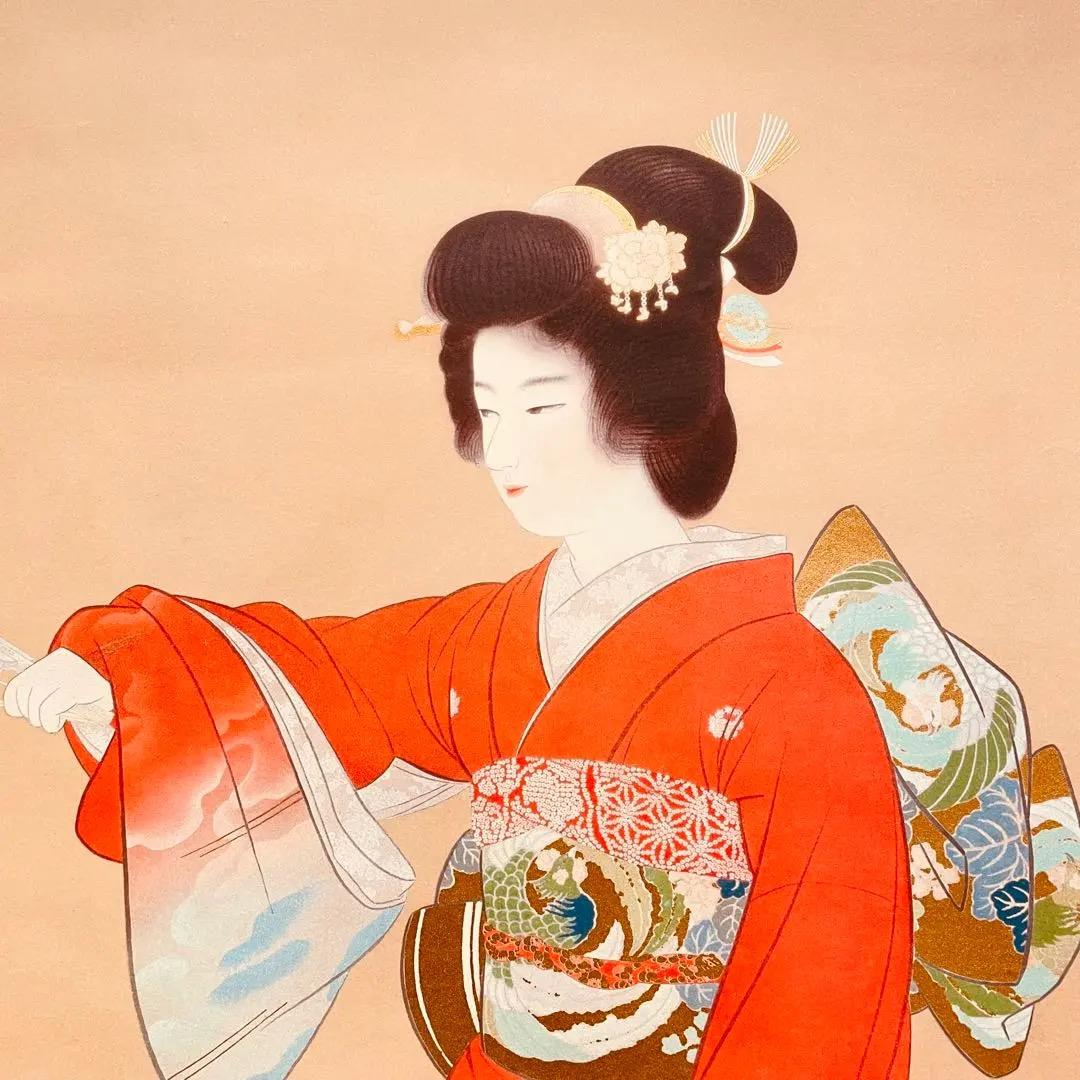 2949 村上松園 「序の舞」 工芸印刷 紙本 日本画 掛軸