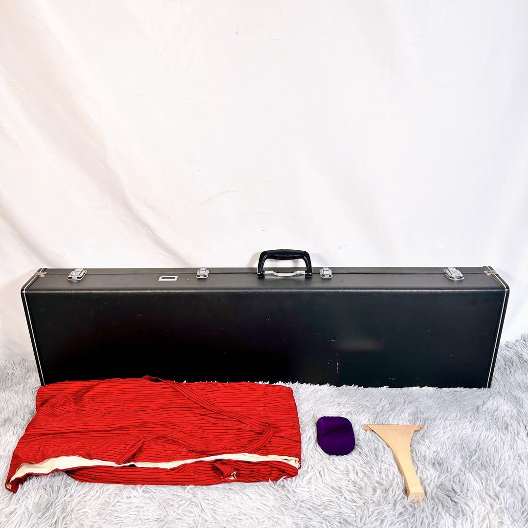 【希少】長唄三味線　中棹　紅木　金細　綾杉胴　天然糸巻き　一本溝