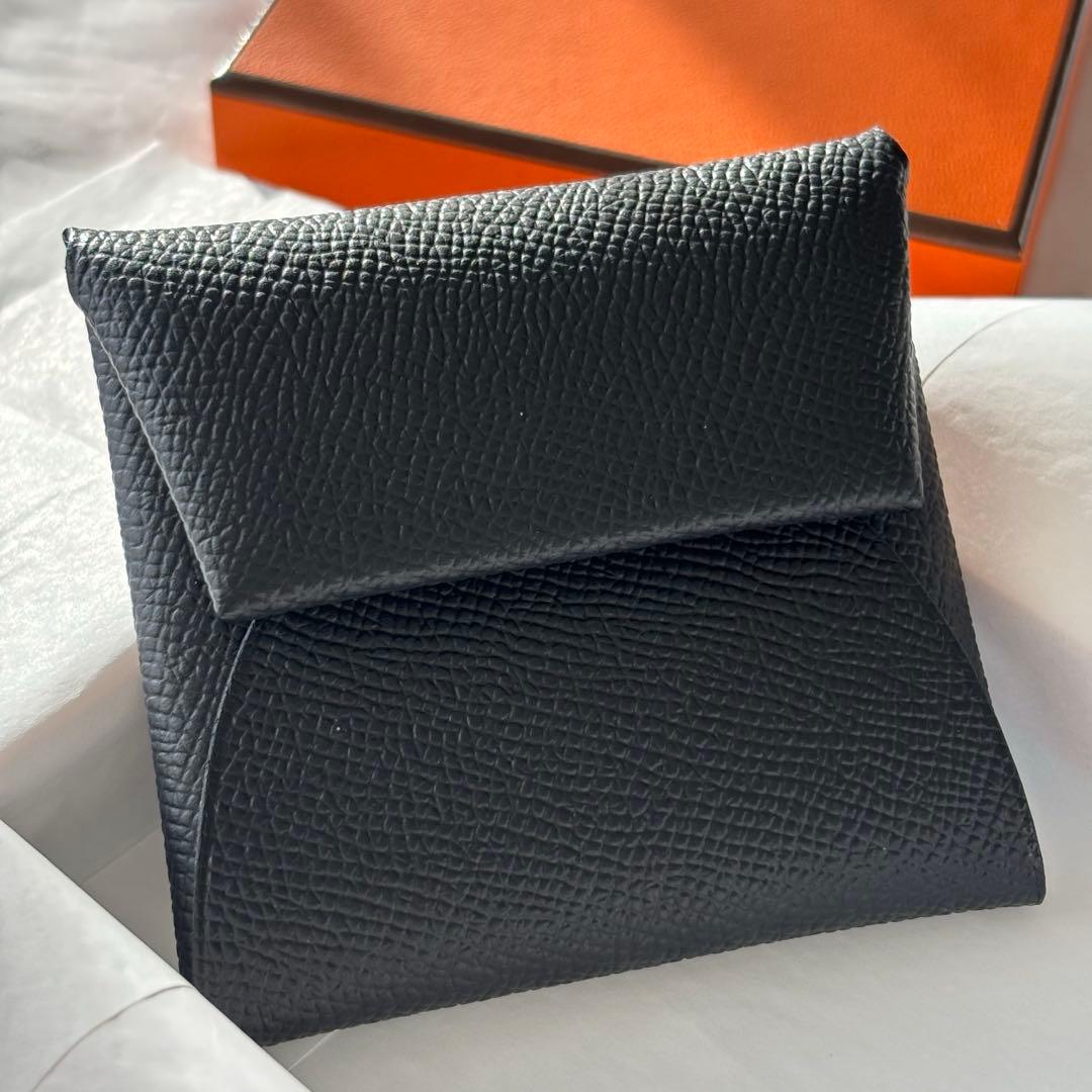 【新品】エルメス HERMES バスティア ケース 黒 小銭入れ 財布
