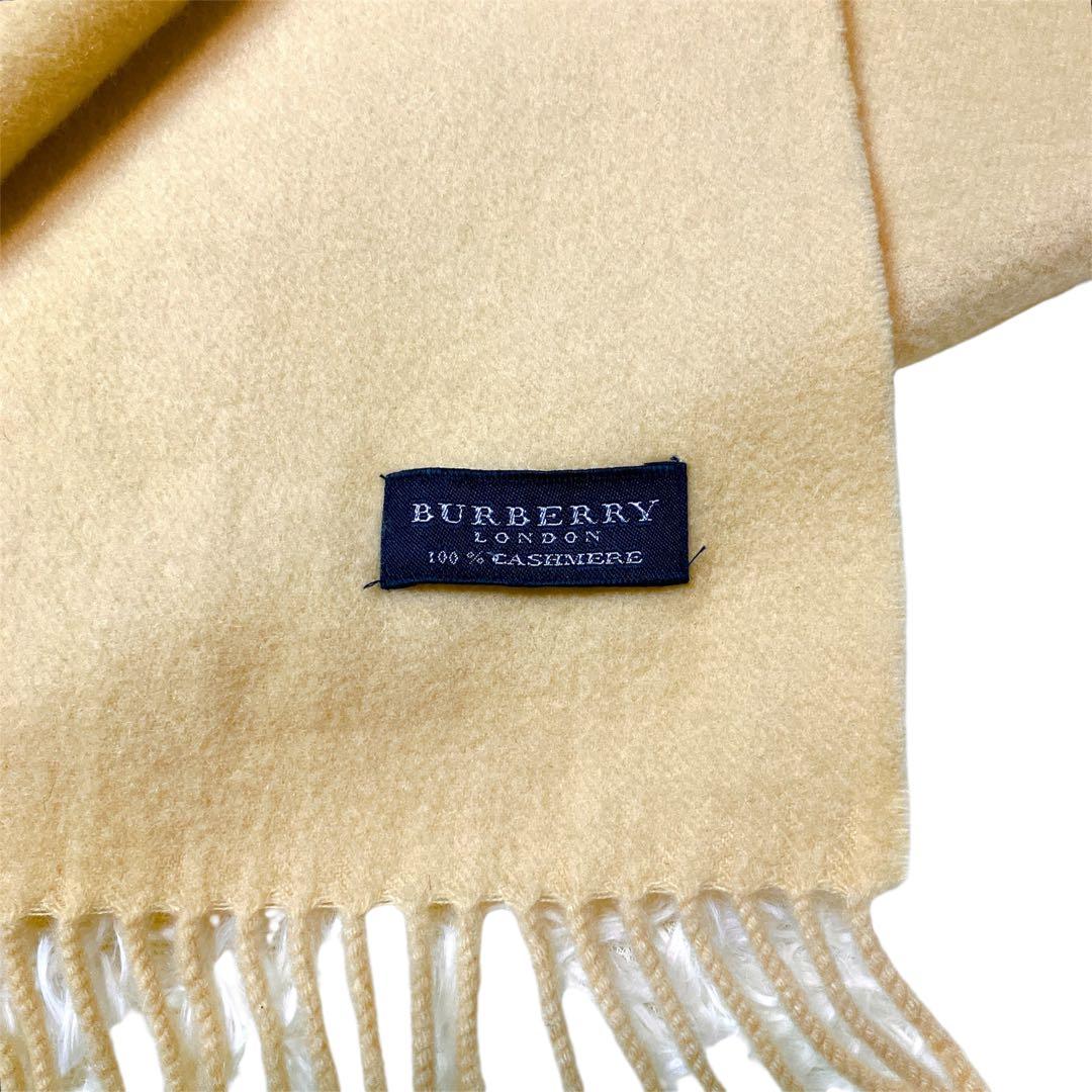 希少/バーバリー マフラー/カシミヤ100%/金ラメ ホースマーク/無地/午年